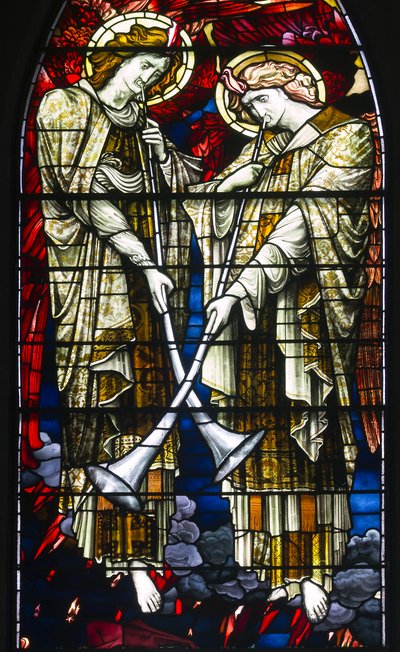 Jesmond, St George, Gateshead Stained Glass Co, J W Brown, TR Spence, Fenêtre Est, Le Jugement dernier - J. W. and Spence Brown